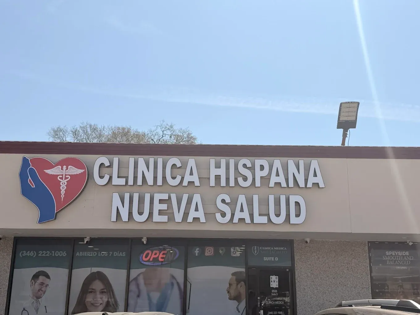 Fachada de Clínica Hispana Nueva Salud La Porte en 9606 Spencer Hwy Ste D, La Porte, TX